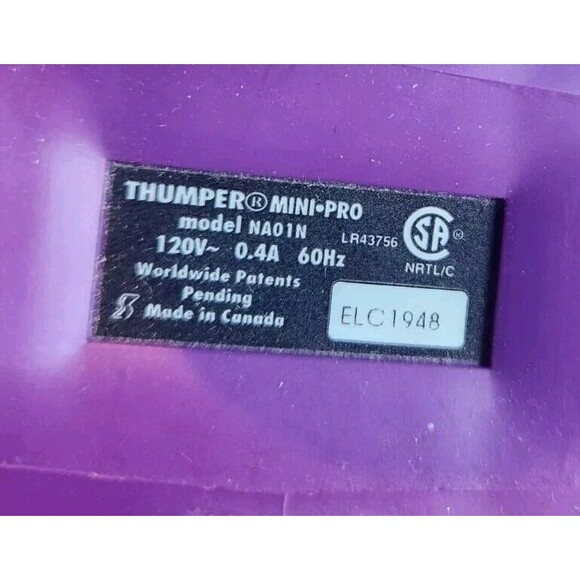 Thumper Mini-Pro 2 Handheld 3-Speed Percussion Massager NA01N Full Body Back - Picture 4 of 5